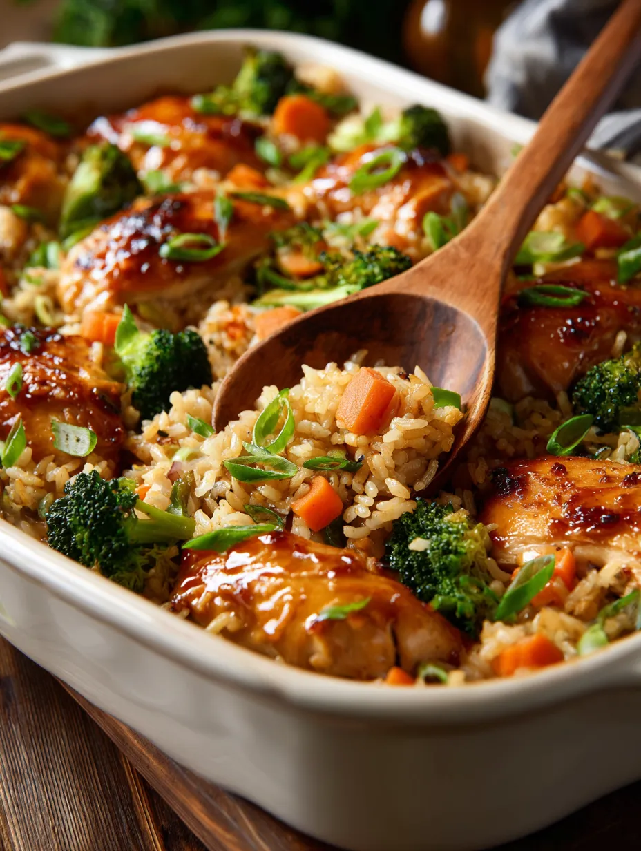A bowl packed with chicken, rice, and broccoli.
