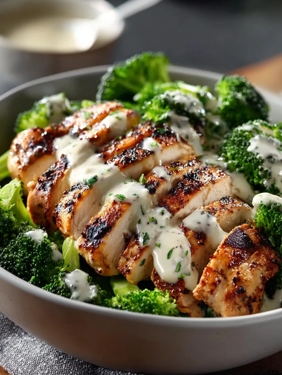 A bowl with chicken and broccoli.