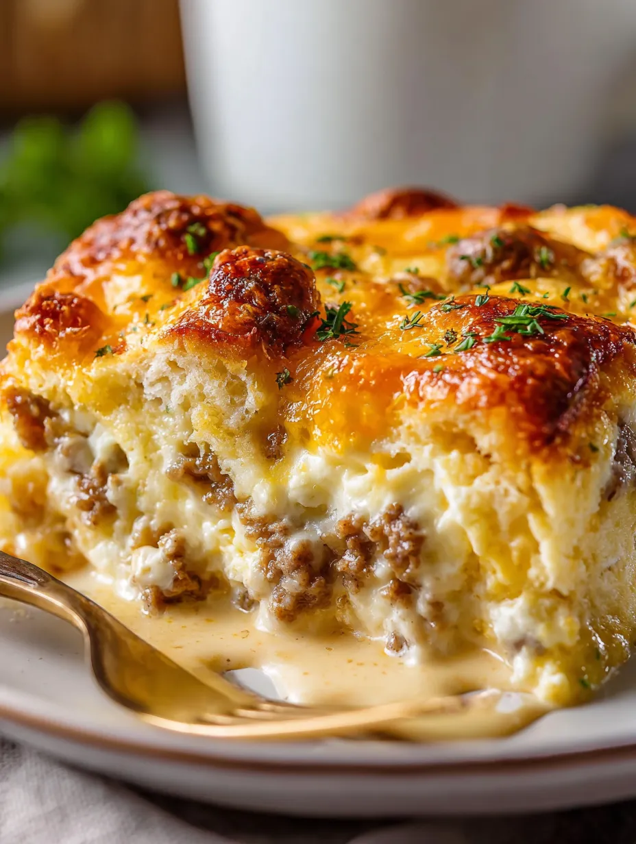 A piece of food with a fork on a plate.