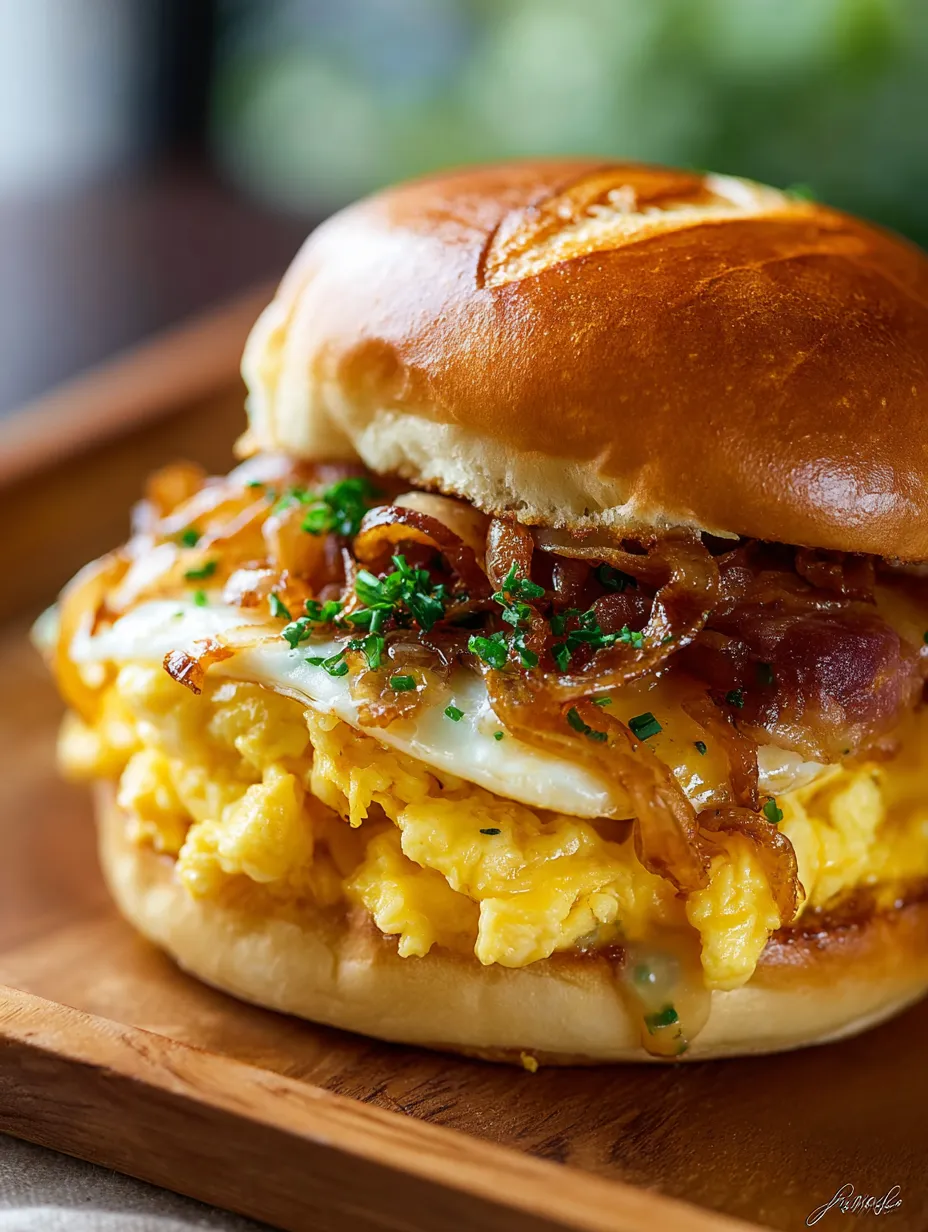 A sandwich with bacon and onions.