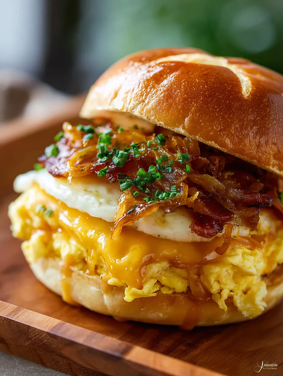 A sandwich with bacon and cheese on top.