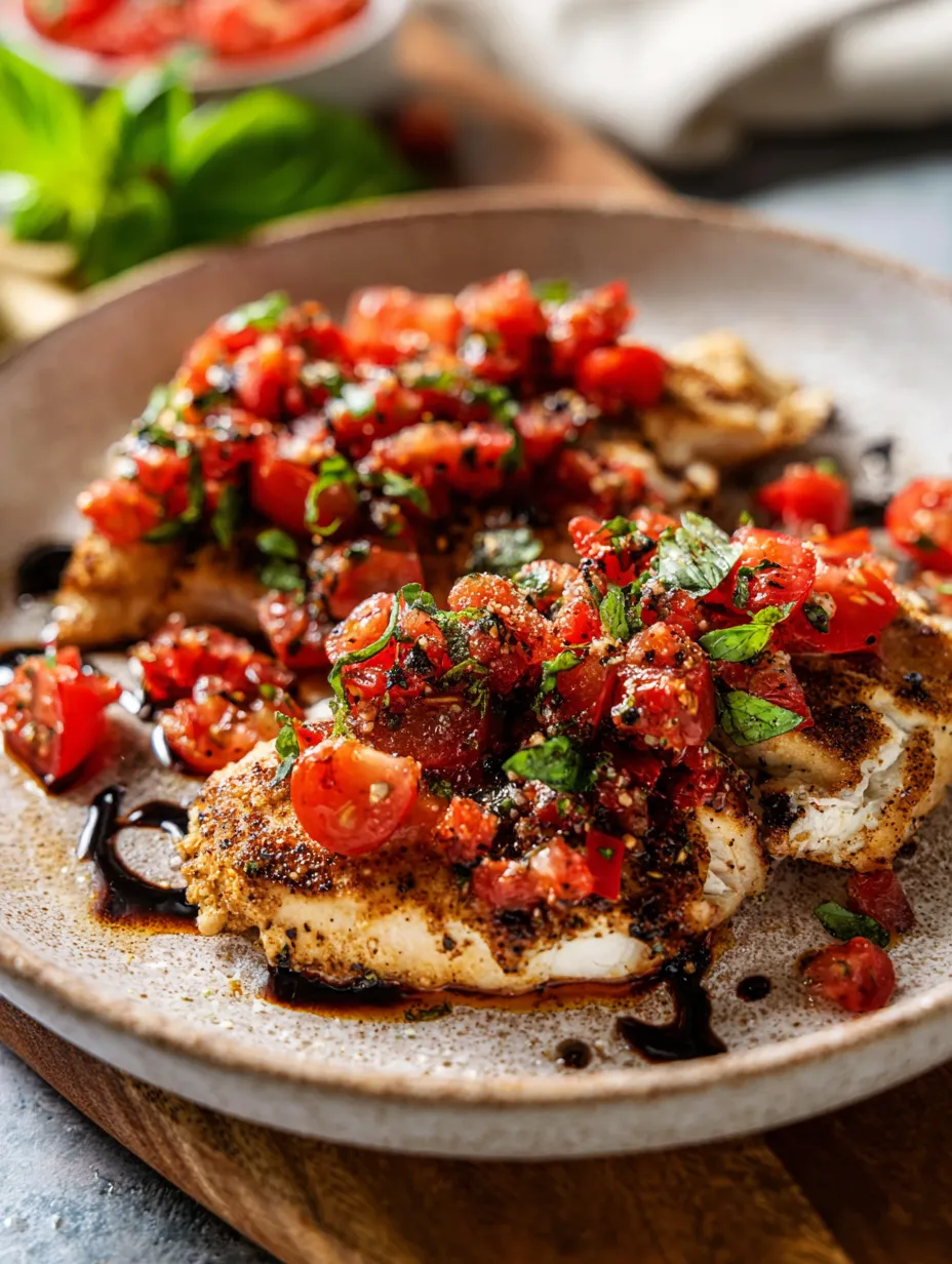 A plate of food with tomatoes and basil.