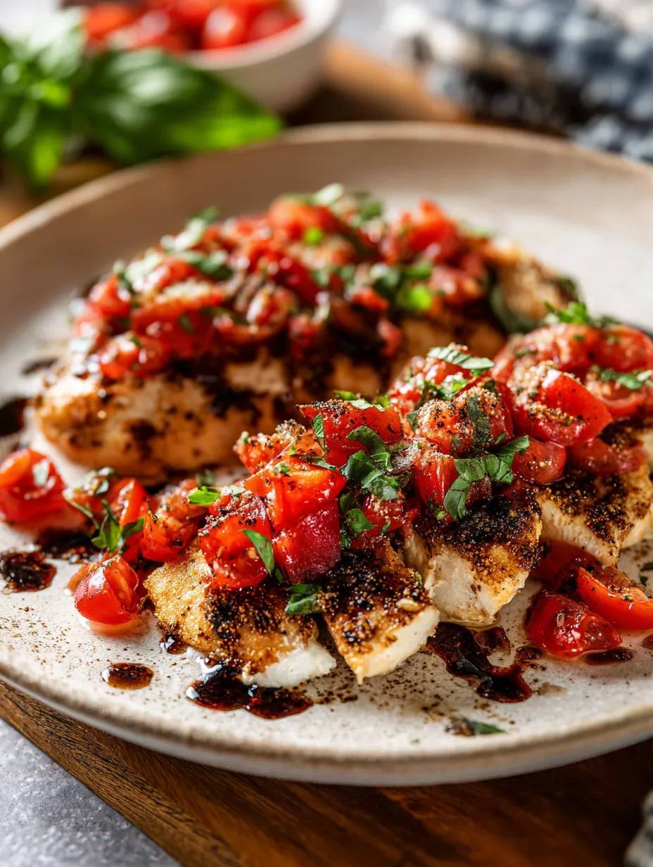 A plate of food with tomatoes and basil.
