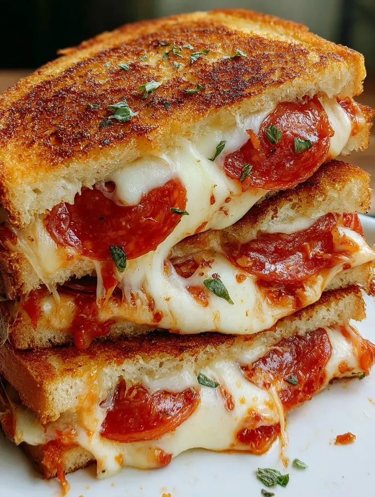 A towering pile of grilled cheese sandwiches stacked up.