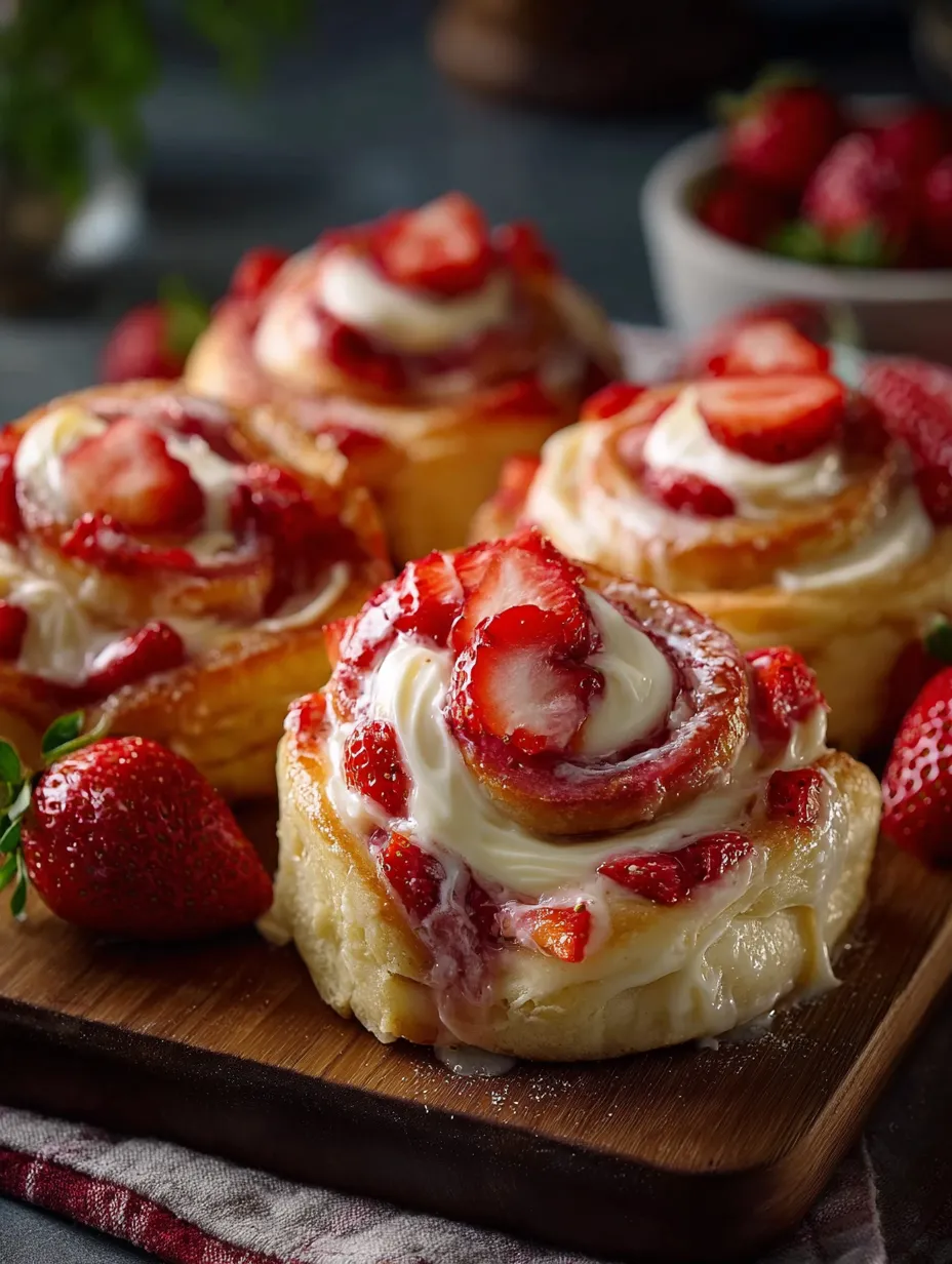 A plate of strawberry swirl pastries.