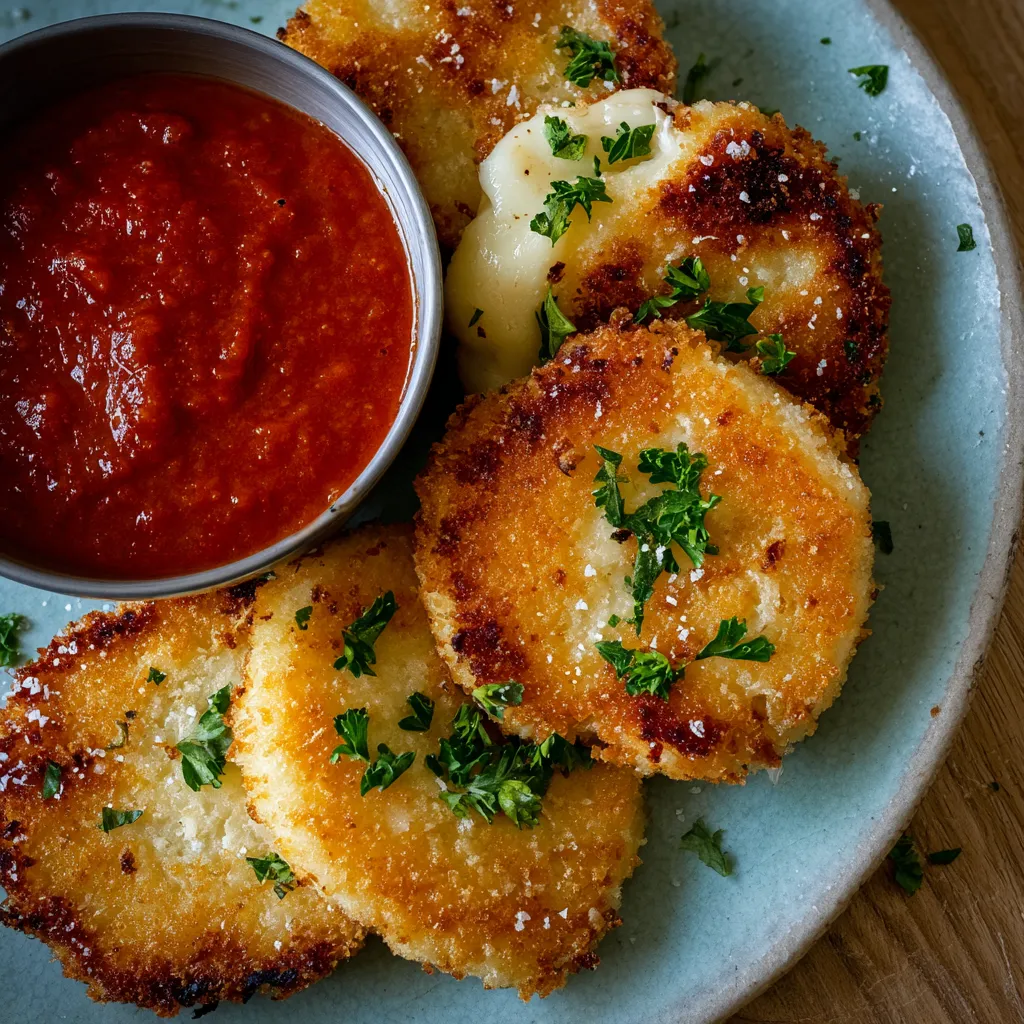 Marinara sauce in a bowl served with crispy breadsticks.