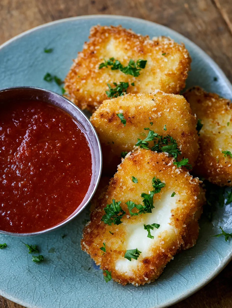 Cheesy snacks with red sauce on the side.