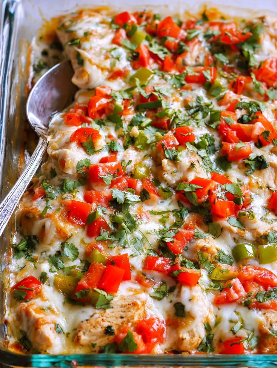 A dish with chicken, cheese, and tomatoes all baked together.