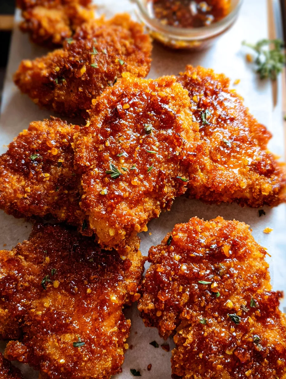 A plate of fried chicken with sauce.