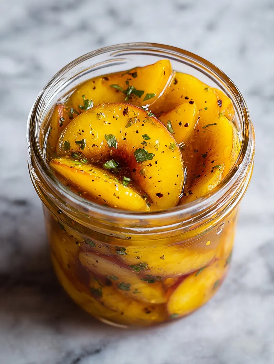 Another look at peaches packed with herbs.