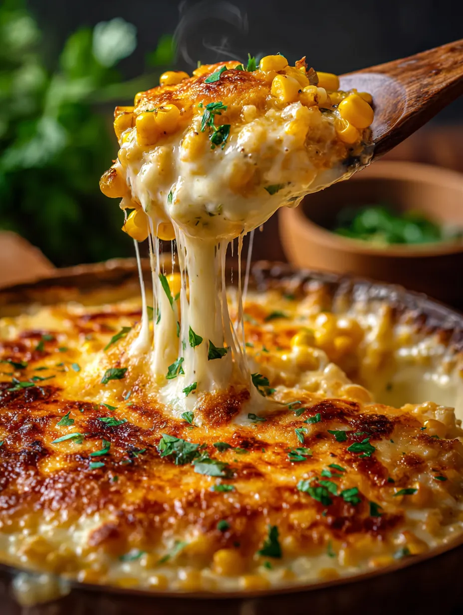 A spoon is dipping into a bowl of corn.