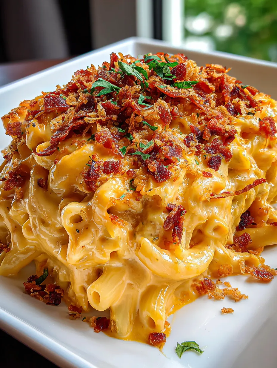 A plate of food with bacon on top.