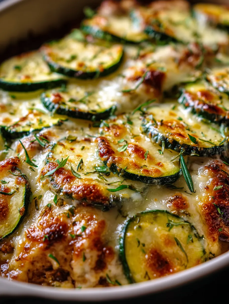Cheesy baked chicken with zucchini.