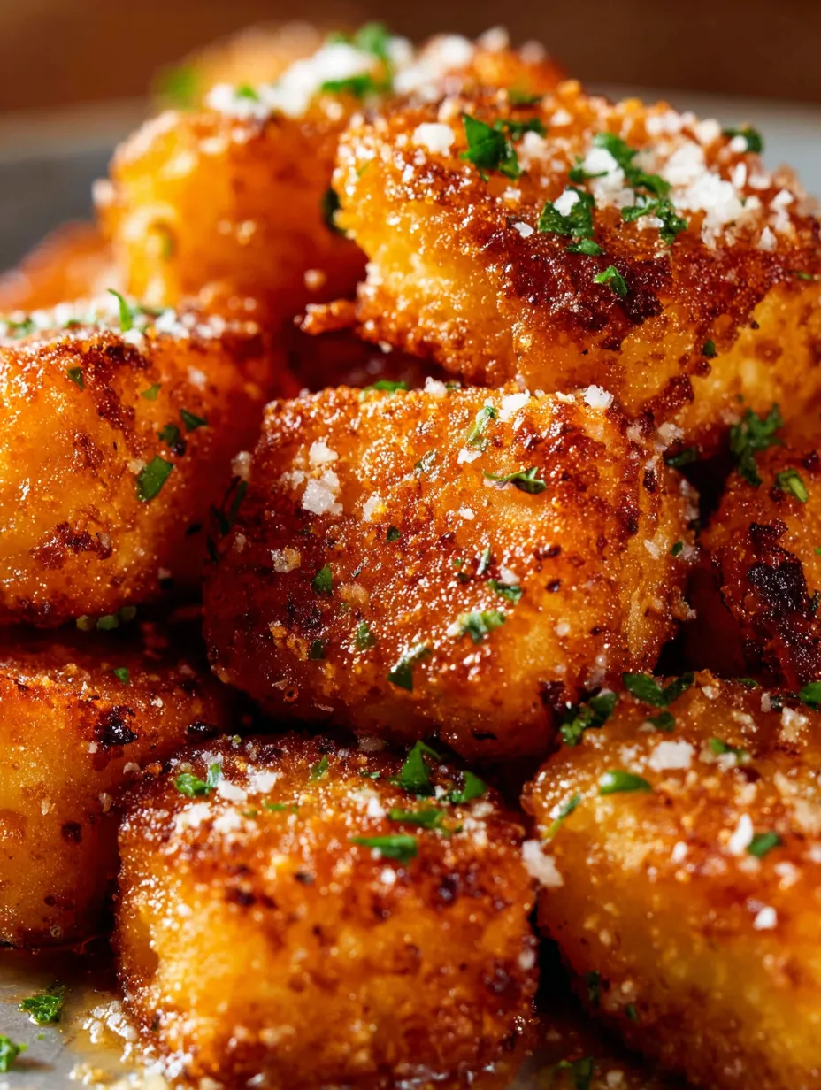 A pile of fried food with salt on top.