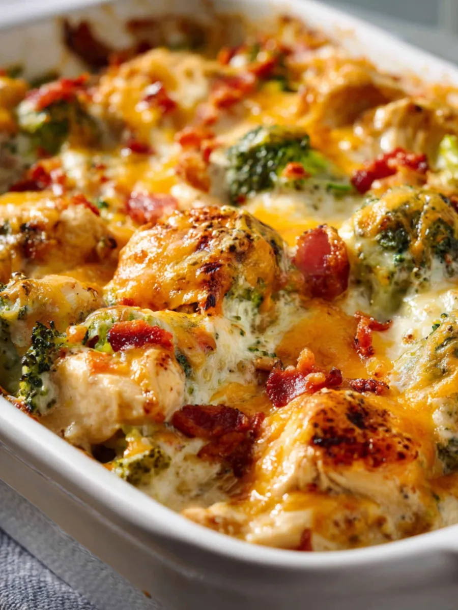 A dish of chicken and broccoli.