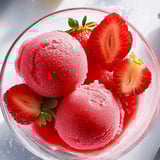 A bowl of strawberries and cream.