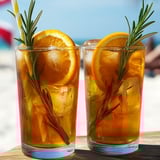 Two glasses of iced tea with lemon and mint.